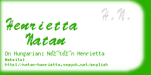 henrietta natan business card